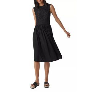 Whistles London Seaton Eyelet-Stitched Jersey Dress XS